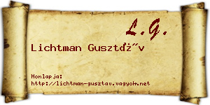 Lichtman Gusztáv névjegykártya